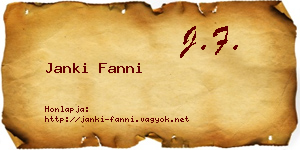Janki Fanni névjegykártya