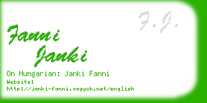 fanni janki business card